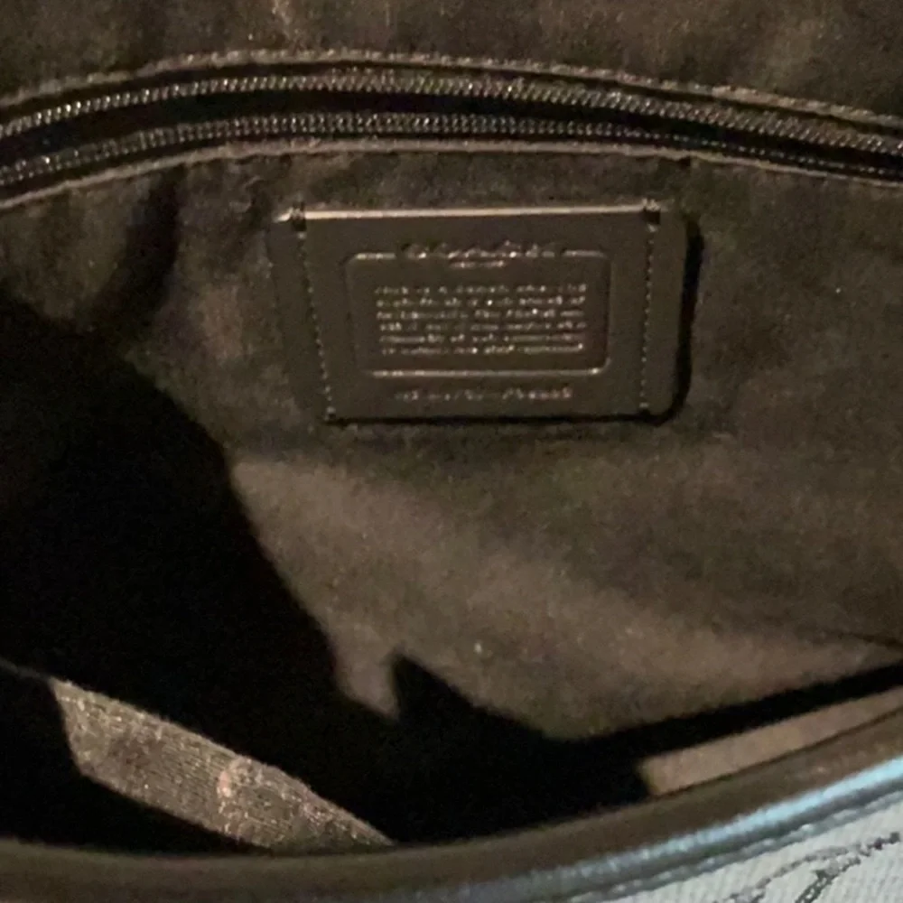 Coach Signature Black and Gray Shoulder Bag